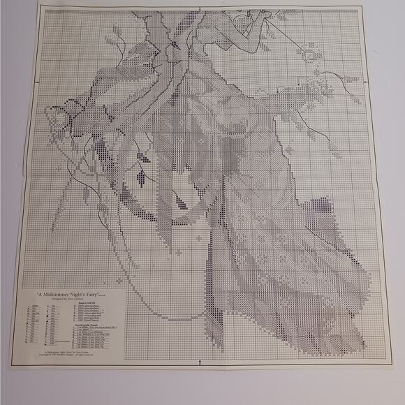 Mirabilia Midsummer Nights Fairy Cross Stitch Pattern with Linen Beads Kreinik - Picture 7 of 9